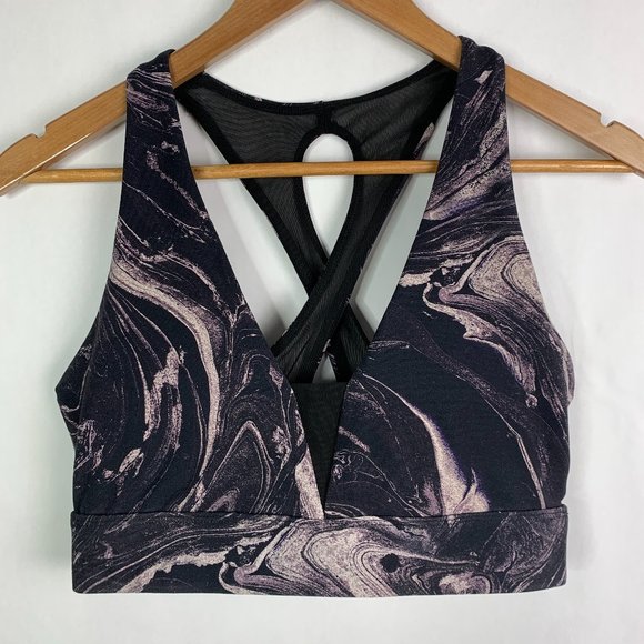 askya Other - Askya  Cross Back Marble Print Sport Bra  Medium -